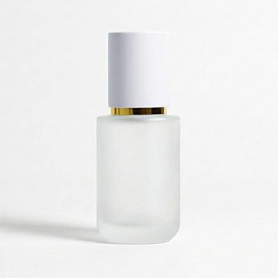 Frosted Glass Pump Bottle | White Cap | 30ml